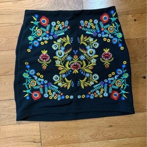 Stretchy Floral Print Mini Pencil Skirt